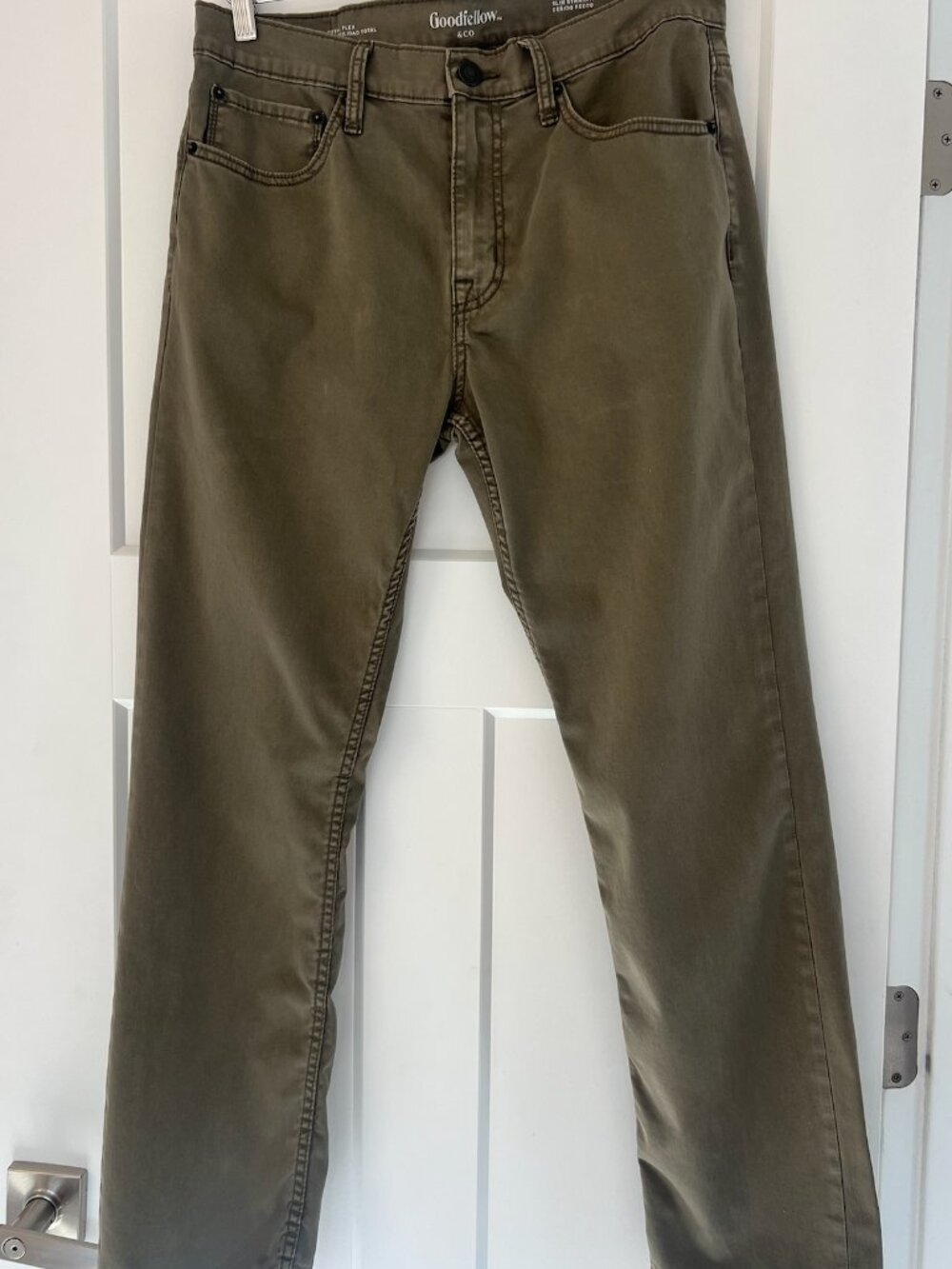 Goodfellow & Co Menʼs Slim Straight Total Flex Olive Green Pants (33x30)